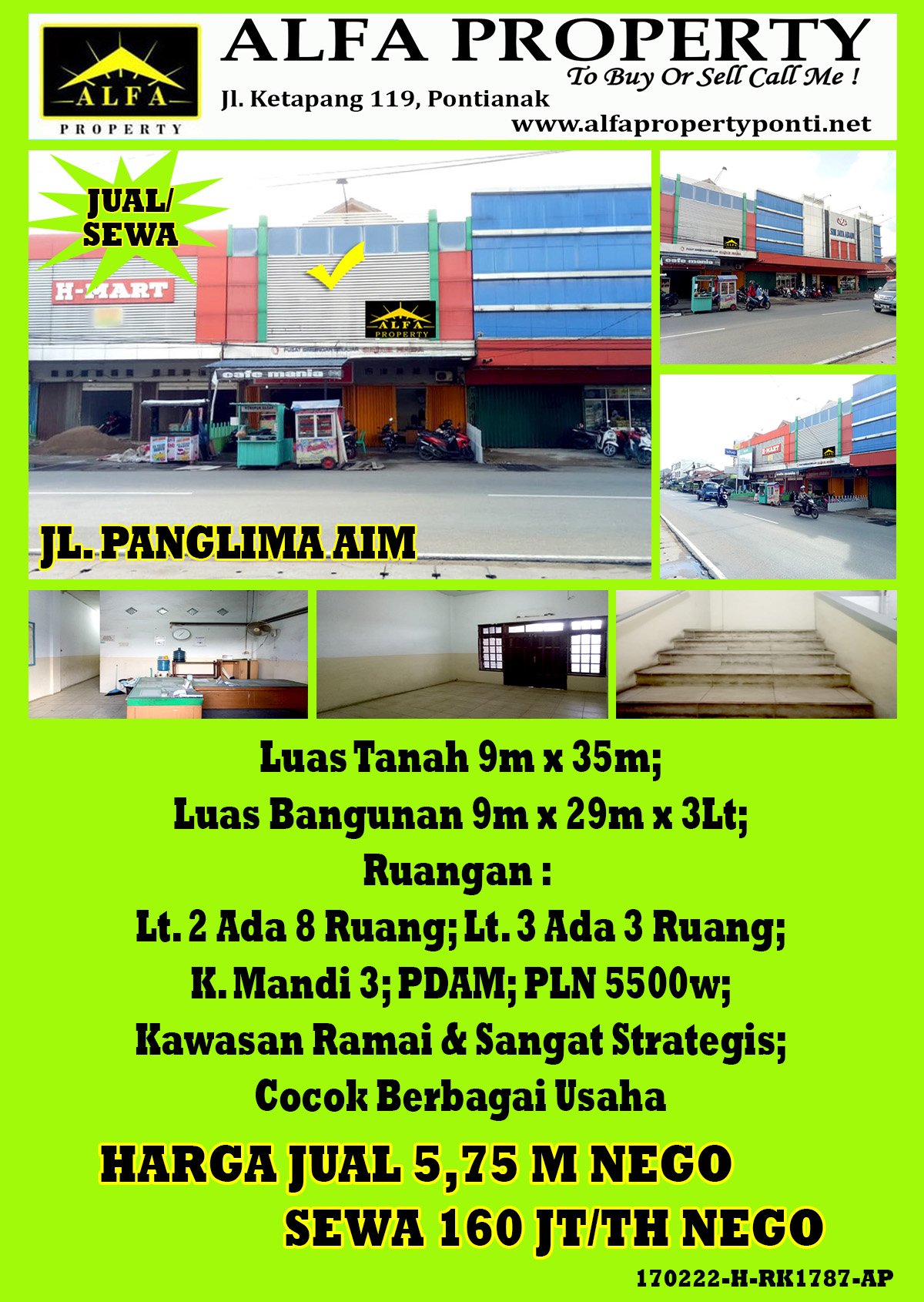 Ruko Panglima Aim, Pontianak, Kalimantan Barat - 1