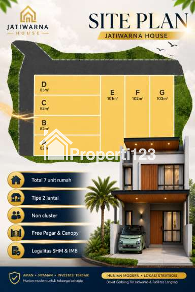 Dijual Rumah Dekat Tol Jatiwarna Pondok Melati Bekasi tanah luas 3KT - 4