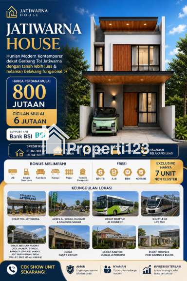 Dijual Rumah Dekat Tol Jatiwarna Pondok Melati Bekasi tanah luas 3KT - 2