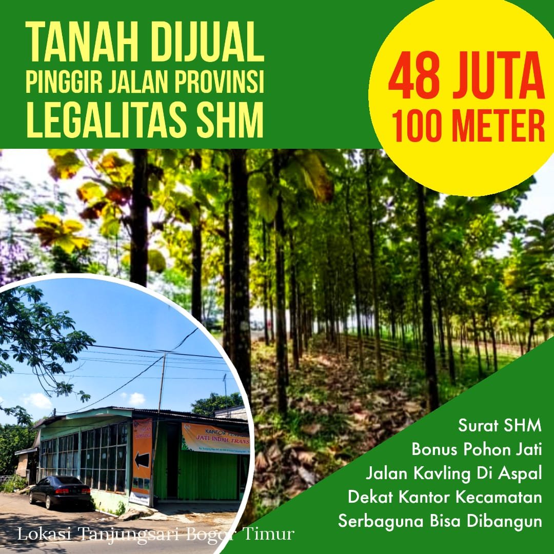 JUAL TANAH KAVLING TERMURAH, SHM PINGGIR JALAN DI TANJUNGSARI BOGOR TIMUR - 2