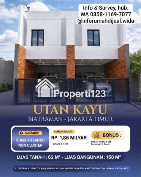 Rumah 3LT dekat RSUD Matraman Utan Kayu Jakarta Timur - 1