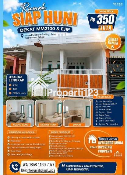 Dijual Rumah Second Bagus Dekat Kawasan MM2100 Cikarang Barat Bekasi - 1