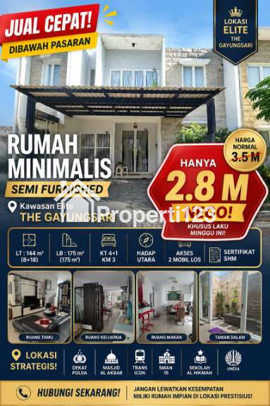 Rumah Minimalis Semi Furnished di Komplek Elite The Gayungsari Surabaya Selatan - 6