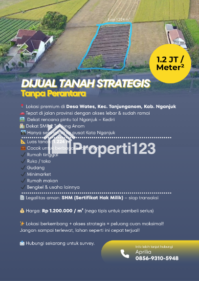 DIJUAL TANAH TANJUNG ANOM NGANJUK STRATEGIS - 3