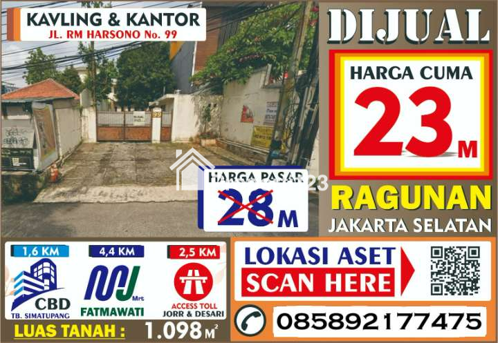 Dijual Murah Bangunan Kantor di Jalan Utama/Protokol Jl. Harsono RM Ragunan, Ps. Minggu Jakarta Selatan - 11