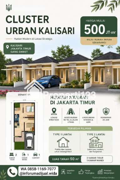 Rumah modern 1lantai di Kalisari Pasar Rebo Jakarta Timur - 1