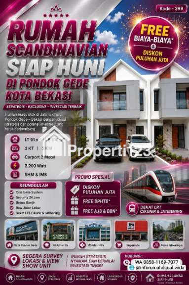 Rumah scandinavian siap huni di Pondok Gede Kota Bekasi - 1