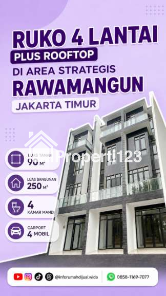 Dijual Ruko 4 Lantai Strategis di Rawamangun Jakarta Timur - 1