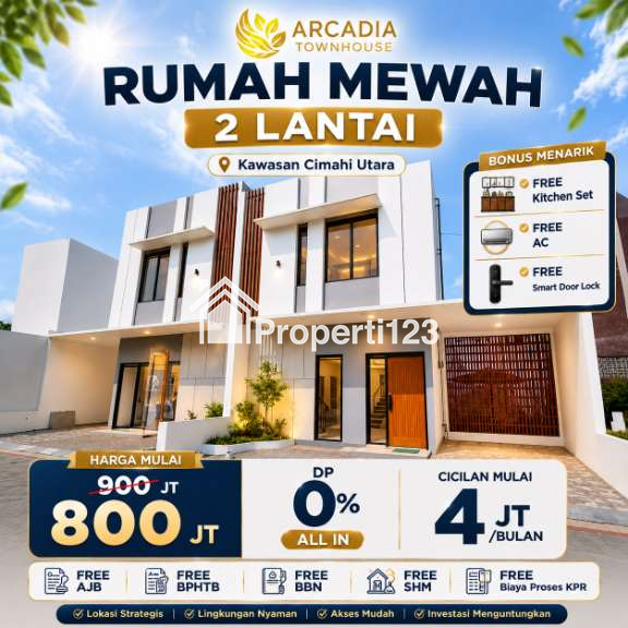 Dijual rumah siap huni di cimahi, rumah 2 lantai 800 jutaan di cipageran cimahi, jual rumah kpr dp 0% cimahi - 1