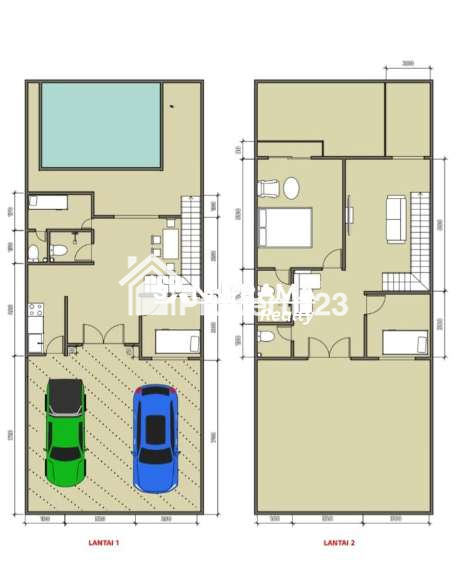 Rumah mewah 2 lantai dgn pool murah siap huni dibeji depok - 3