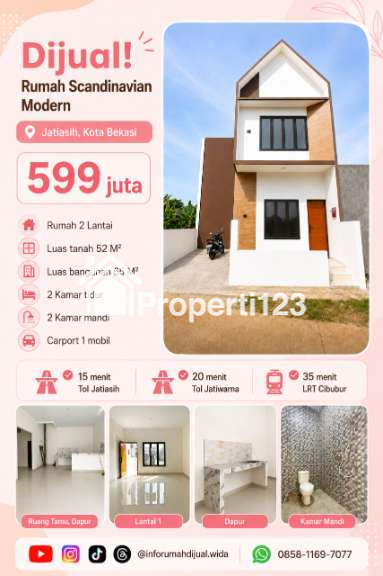 Rumah Scandinavian Modern 10menit Tol Jatiasih Bekasi - 1