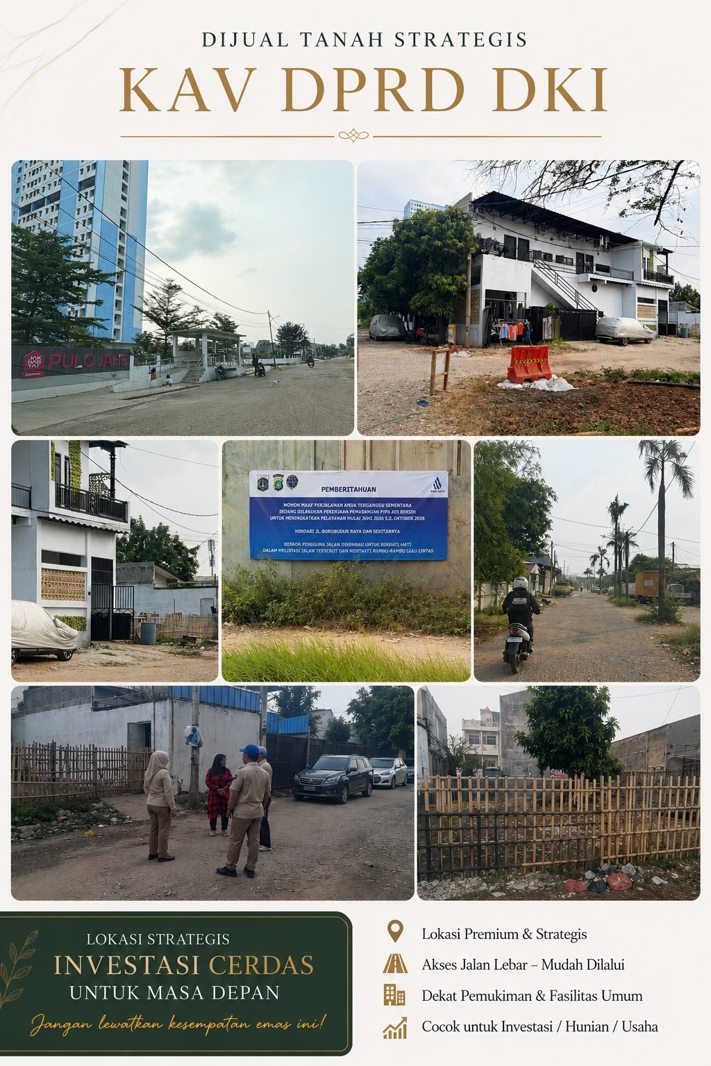 Jual Tanah 300 m² Kav DPRD DKI Jakarta PIK Penggilingan, Cakung | Dekat Tol, Stasiun, PuloJahe - 3
