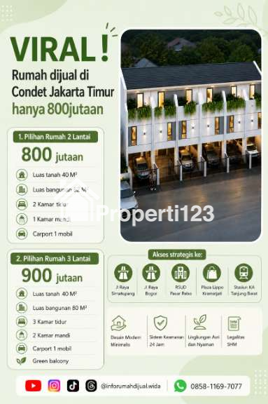 Dijual Rumah Inden Di Condet Jakarta Timur Hanya 800 jutaan - 1