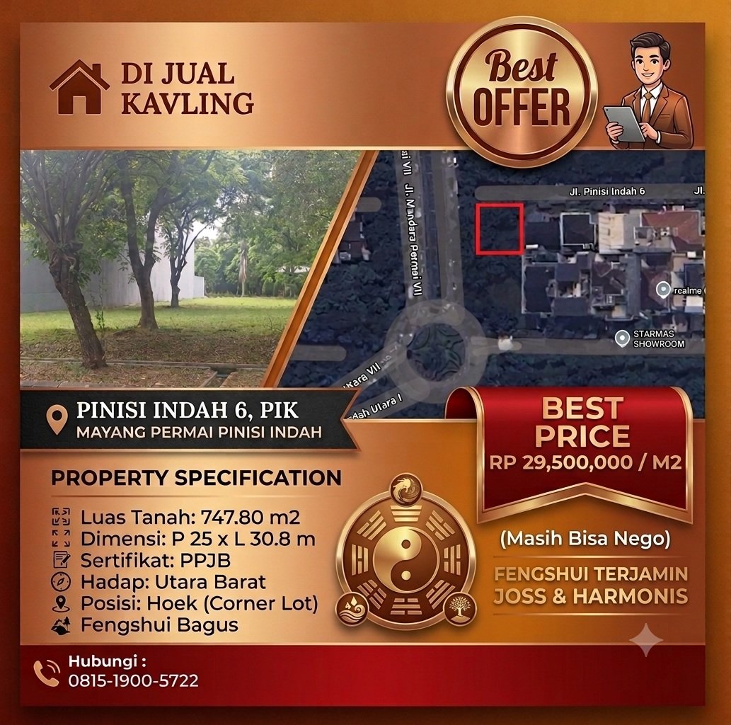 🔥 DIJUAL KAVLING HOEK MEWAH – PIK (PINISI INDAH 6) 🔥 - 5