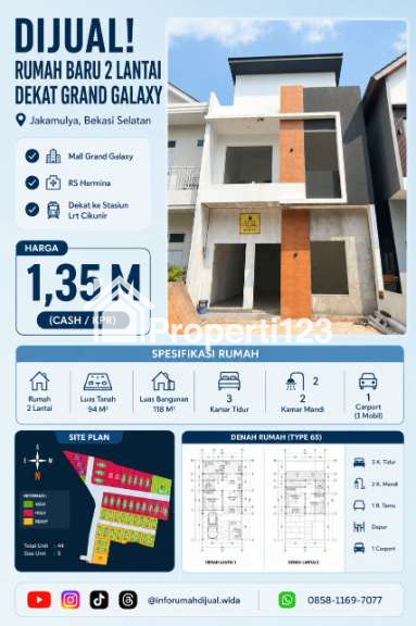 Dijual Rumah 2 Lantai Dekat Grand Galaxy Bekasi - 1