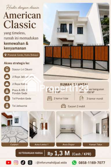 Rumah American Classic Strategis Dekat Tol Pondok Gede Bekasi - 1