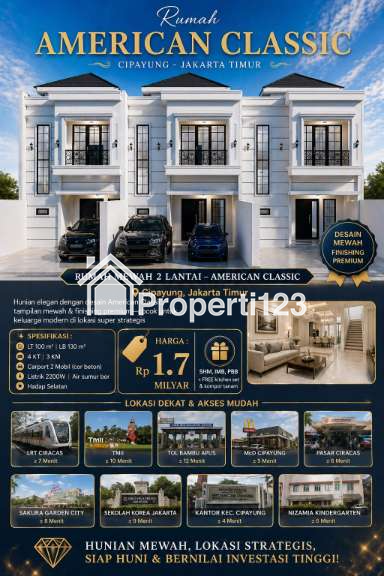 Rumah mewah 2lantai American Classic di Cipayung Jakarta Timur - 3