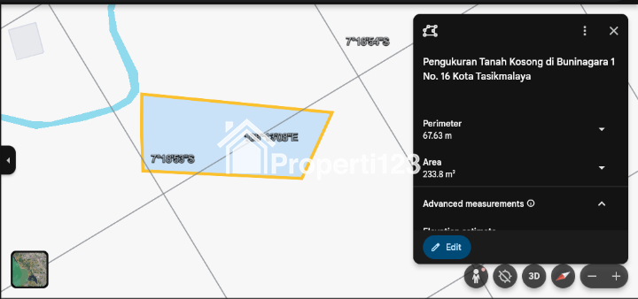 Dijual Tanah Kosong Area Luas 233.8m² di Pinggir Jalan Buninagara I Kota Tasikmalaya - 3