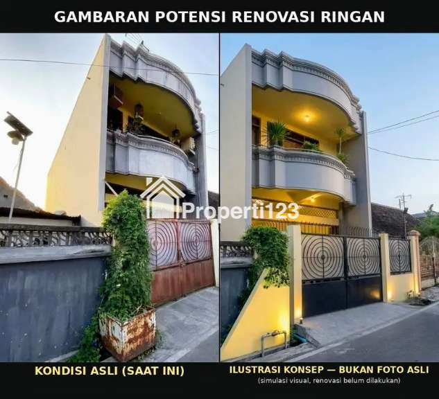 Rumah 2 Lantai Tengah Kota Solo — Nusukan, Banjarsari, SHM, LT100/LB180 - 8