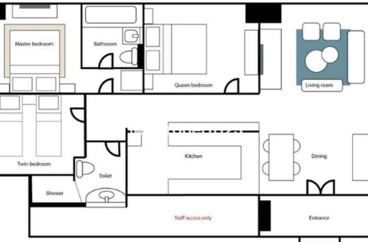 Dijual Apartemen Senayan Residence, Jl. Patal Senayan, Kebayoran Lama, Jakarta Selatan - 4