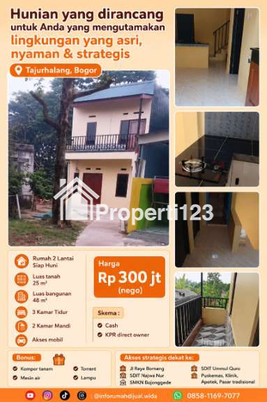 Dijual Rumah 2 Lantai Strategis di Tajur Halang Bogor - 1