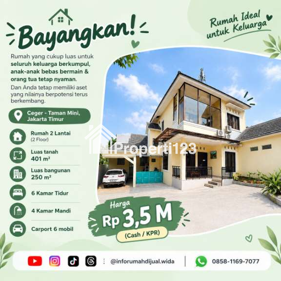 Rumah Second Luas Strategis di Ceger Cipayung Jakarta Timur dekat Taman Mini - 1