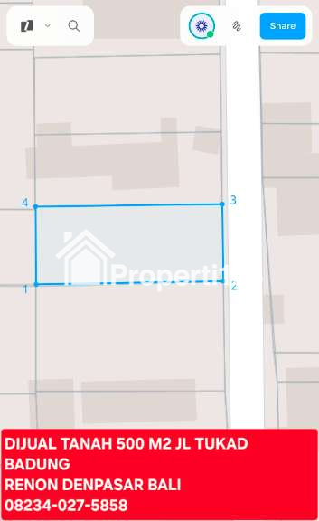 Dijual Tanah 500 m2 Jl Tukad Badung Renon Denpasar Bali - 3