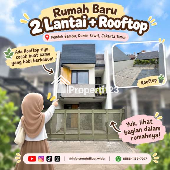 Rumah Baru 2 Lantai Rooftop di Duren Sawit Jakarta Timur - 1