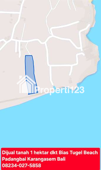 Dijual Tanah 1 Hektar Zona Pariwisata Dkt Bias Tugel Beach Padangbai Karangasem Bali - 5