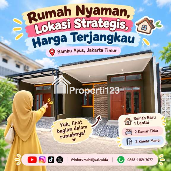 Dijual Rumah Baru Nyaman Strategis di Bambu Apus Cipayung Jakarta Timur - 1