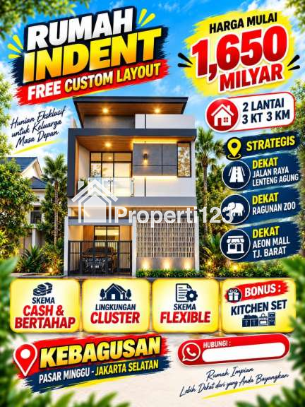 Rumah Inden Dalam Cluster di Kebagusan Pasar Minggu Jakarta Selatan - 1