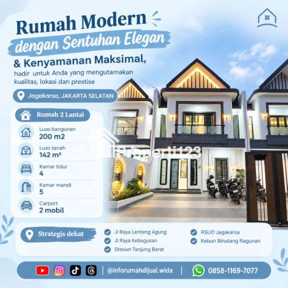 Dijual Rumah Modern Dekat RSUD Jagakarsa Jakarta Selatan - 1