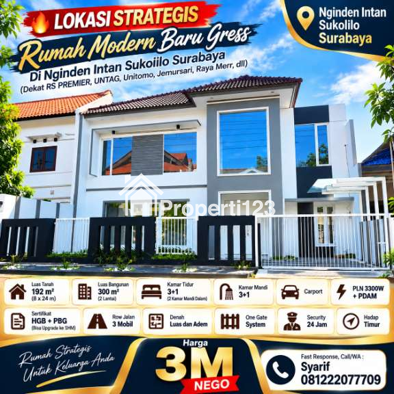 Rumah Modern Baru Gress Lokasi Strategis di Nginden Intan Sukolilo Surabaya - 1