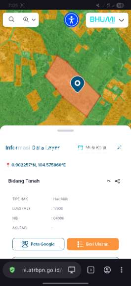 (Tanpa perantara) Tanah SHM 1,7ha di Jalan Musi Km18 Kijang - 3
