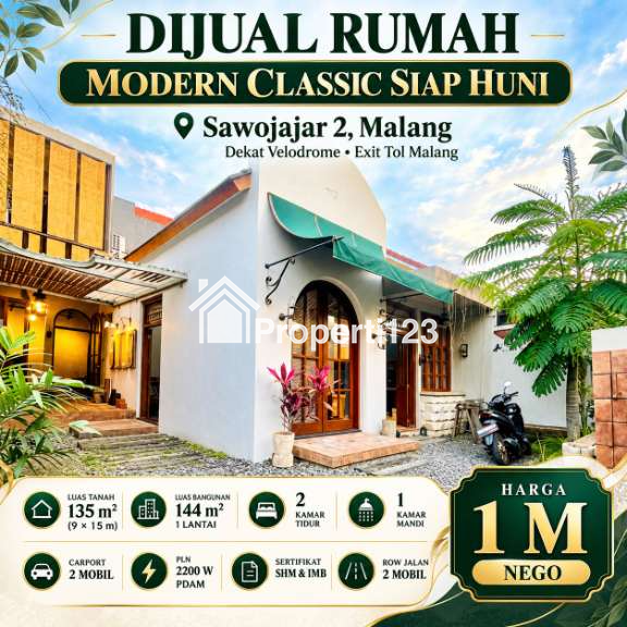Dijual Rumah Modern Classic Siap Huni Di Sawojajar 2 Malang - 1