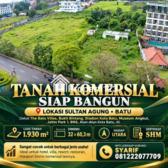 Tanah Komersial Siap Bangun Lokasi Sultan Agung Kota Wisata Batu - 1