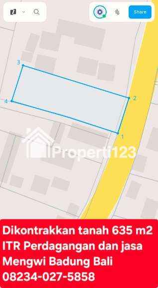 Disewakan Tanah 635 m2 Jl Denpasar - Singaraja Werdi Bhuwana Mengwi Badung Bali - 4