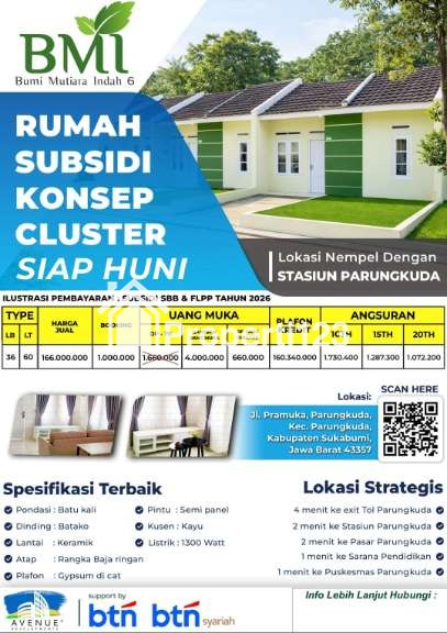 RUMAH SUBSIDI CICILAN 1 JUTAAN PERBULAN, LOKASI SANGAT STRATEGIS DEKAT AKSES TOL BOCIMI - 2
