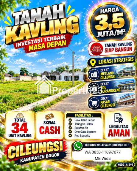 Dijual Tanah Kavling Dalam Cluster Dekat Metland Cileungsi Bogor - 1