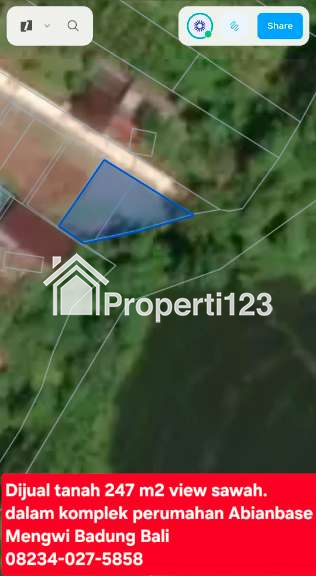 Dijual Tanah 247 m2 Komplek Perumahan Abianbase Mengwi Badung Bali - 4