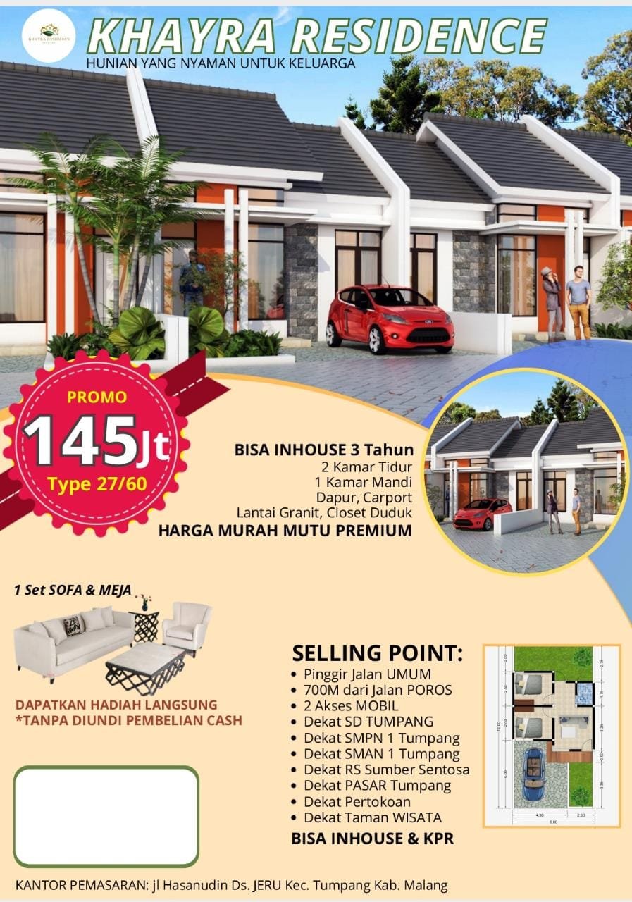 Hunian Termurah Strategis Harga Subsidi Mutu Premium Khayra Residence Jeru Tumpang Malang - 2