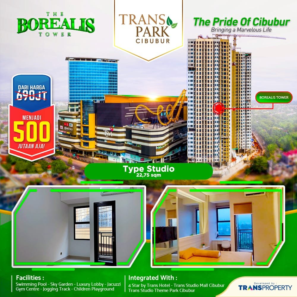 Dijual Apartemen Milibeal Apartemen transpark cibubur, Cimanggis Depok - 1