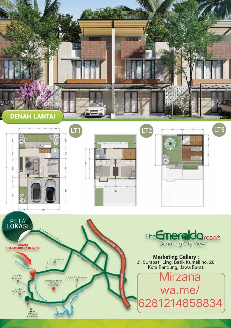 Hunian Resort Murah Dapatkan Hadiah Langsung, Gratis SHM di The Emeralda Resort Bandung City View - 2