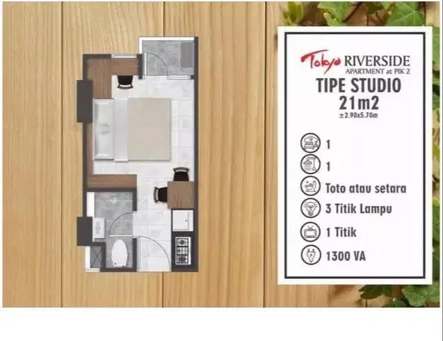 Jual Rugi 60 Juta di Bawah Pasaran, Super BU Butuh Cepat! – Studio Apartemen Tokyo Riverside PIK 2 Jakarta Utara - 3