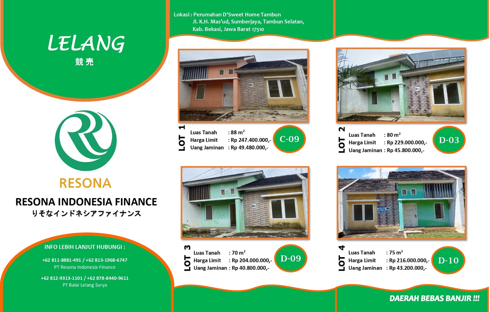 DIJUAL RUMAH D'SWEET HOME TAMBUN BEKASI - LELANG (TURUN HARGA!) - 20