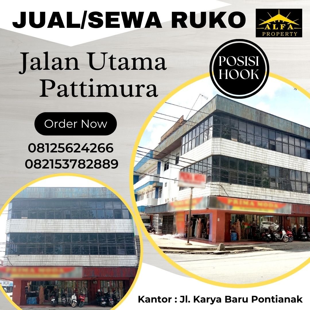 Dijual/Disewakan Murah Ruko Gandeng Hook Pattimura Pusat Bisnis Pontianak - 3