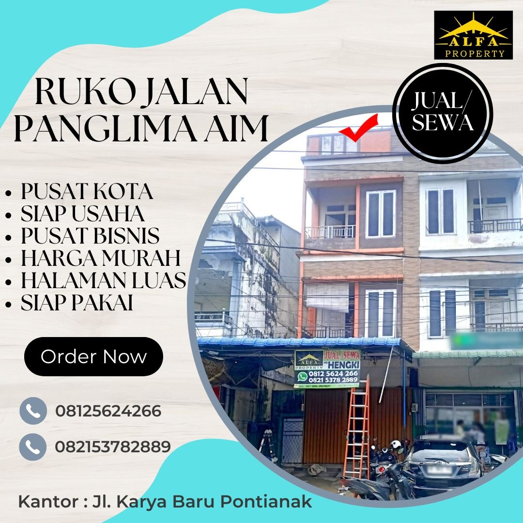 Dijual/Disewakan Ruko Jalan Panglima Aim Kota Pontianak - 2