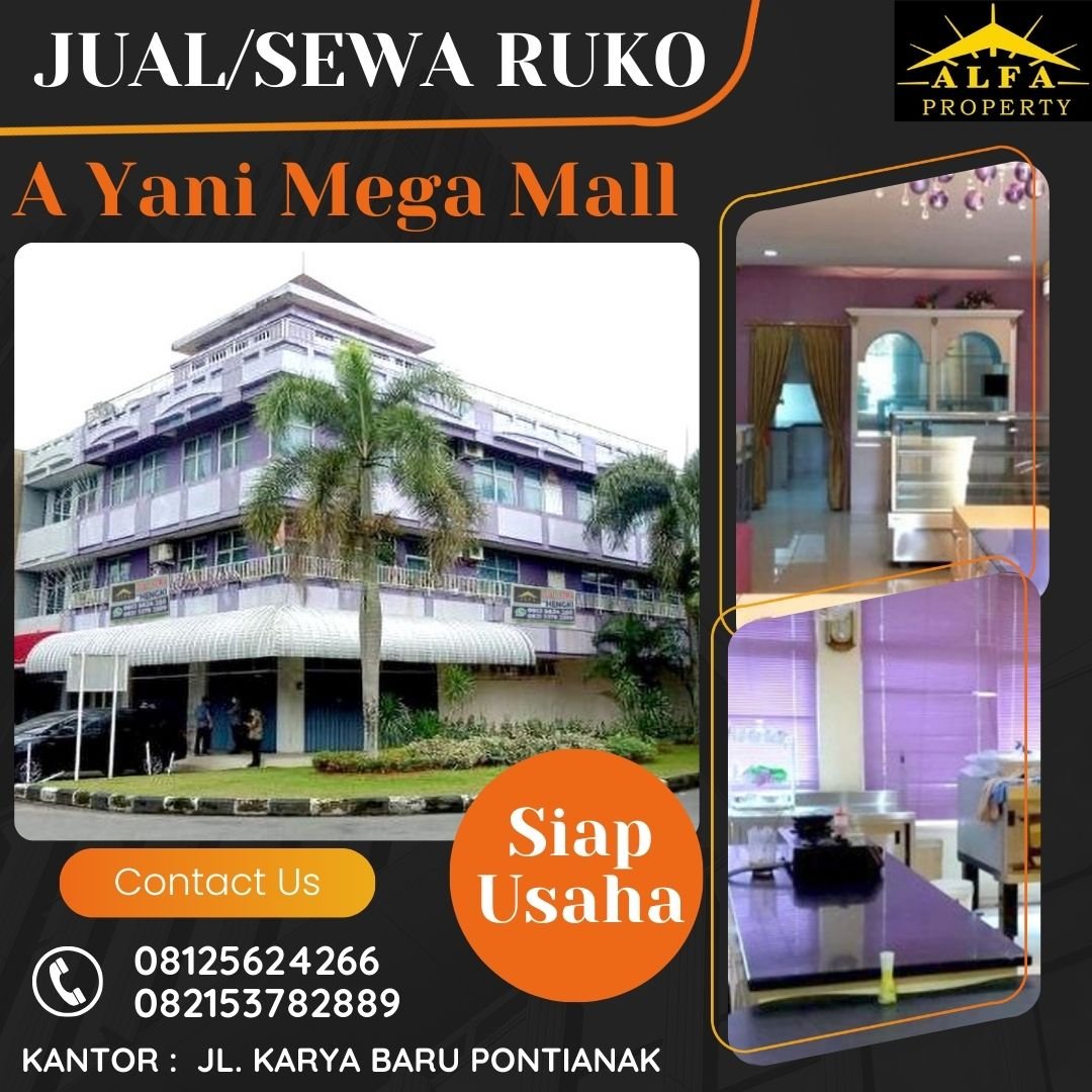 Dijual/Disewakan Murah Ruko Gandeng Hook AYani Megamall Pontianak - 2