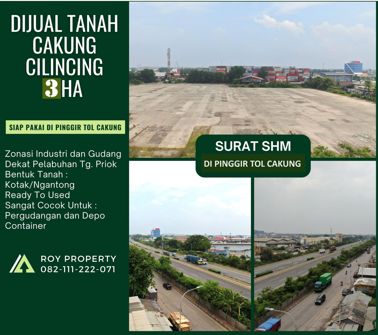 LOKASI TERBAIK Dijual Tanah di Cakung Seluas 3 Ha Full Cor Beton di Pinggir Tol Cakung - 3