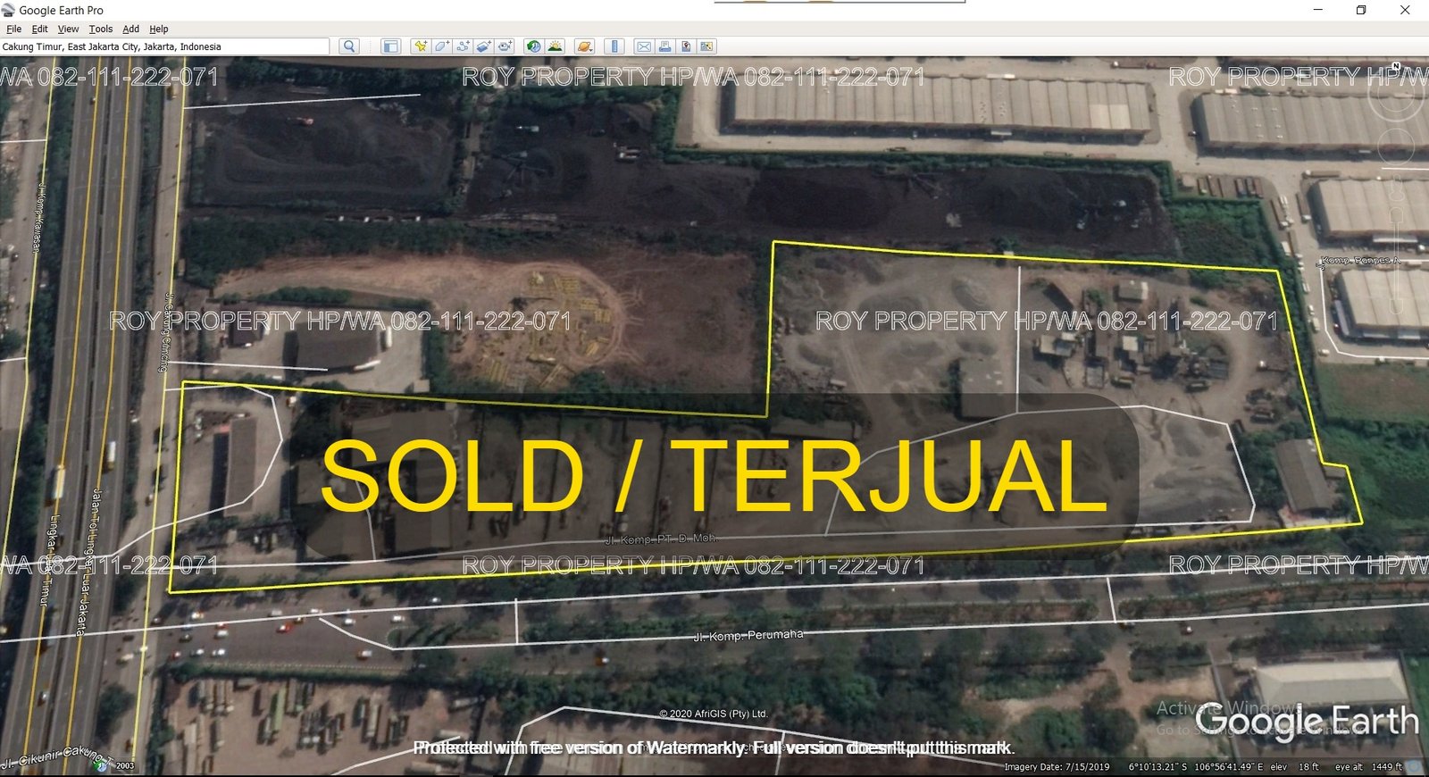 TERJUAL Tanah di Cakung Luas 4.5 Ha di Pinggir Tol Cakung Dekat JGC dan Aeon Mall COCOK BUAT GUDANG - 7